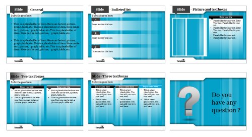 White blue lines Powerpoint template