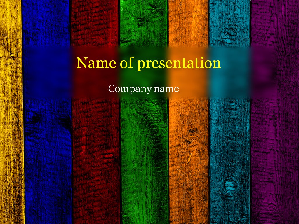 Free wooden rainbow powerpoint template presentation