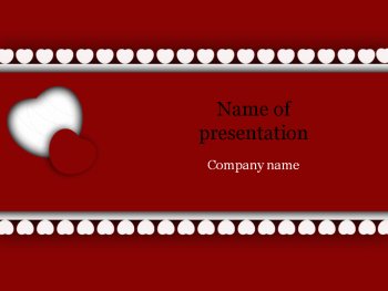 Red white heart Powerpoint template